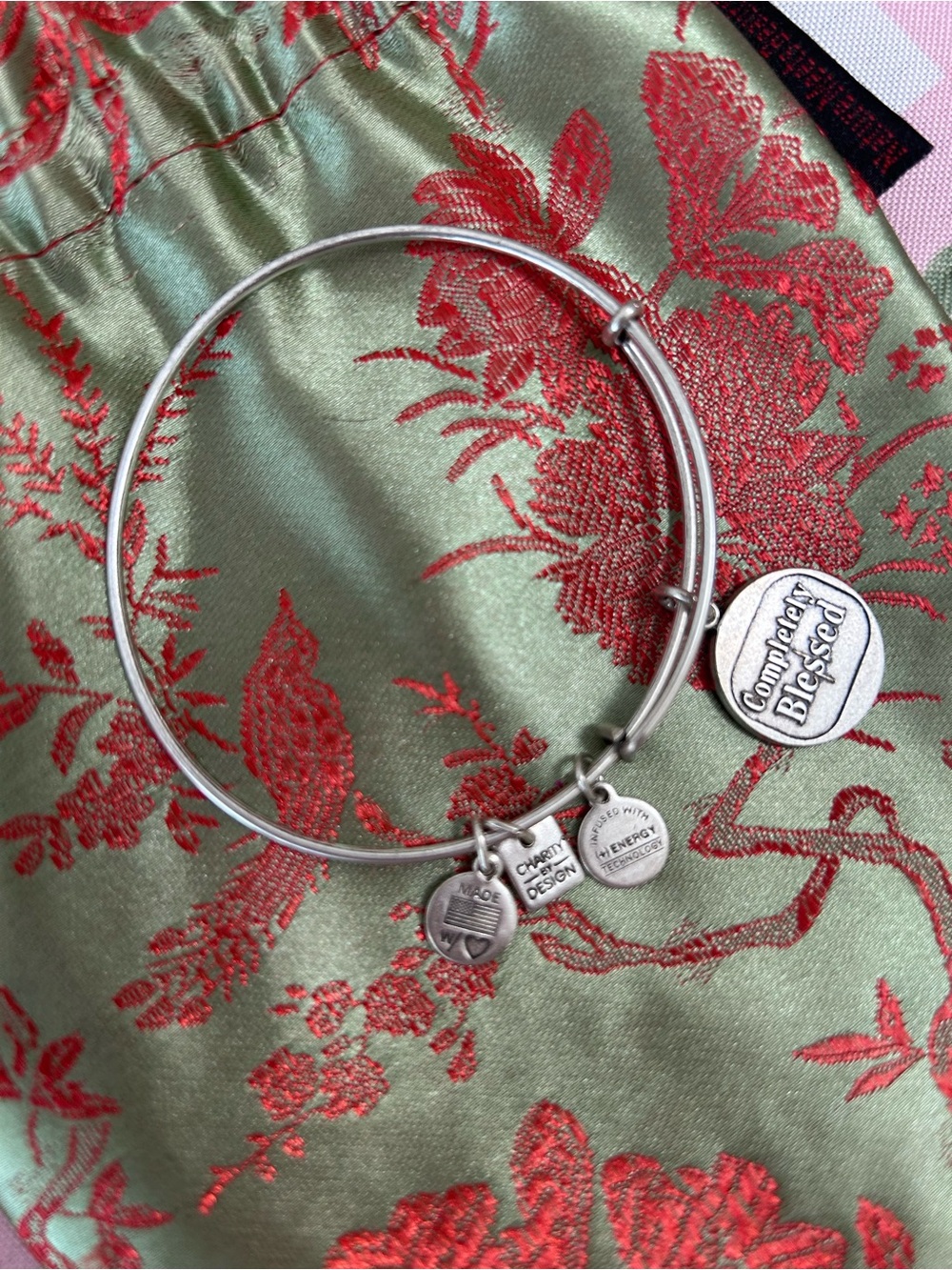 Alex and ani “Completely blessed” adjustable charm bangle bracelet